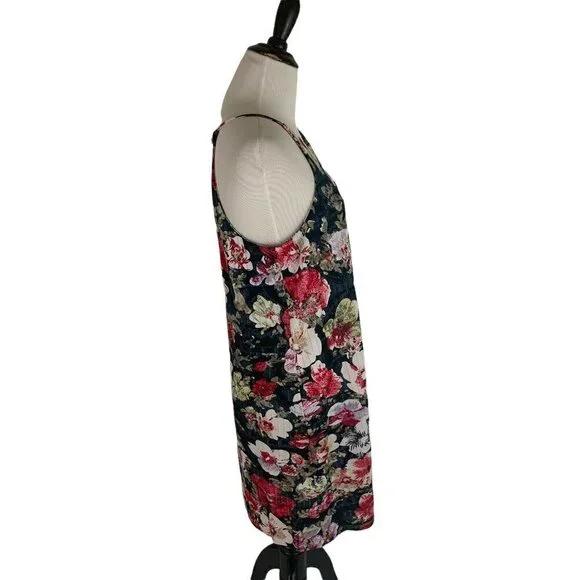 Simply Noelle Women's S/M Small Medium Knit Mini Dress Floral Print Sleeveless - Picture 3 of 7